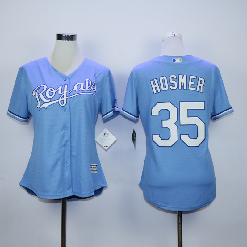 Women Kansas City Royals #35 Hosmer Light Blue MLB Jerseys